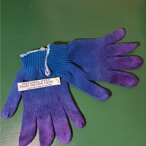 Blue and Purple Tie Dyed Cotton Gloves